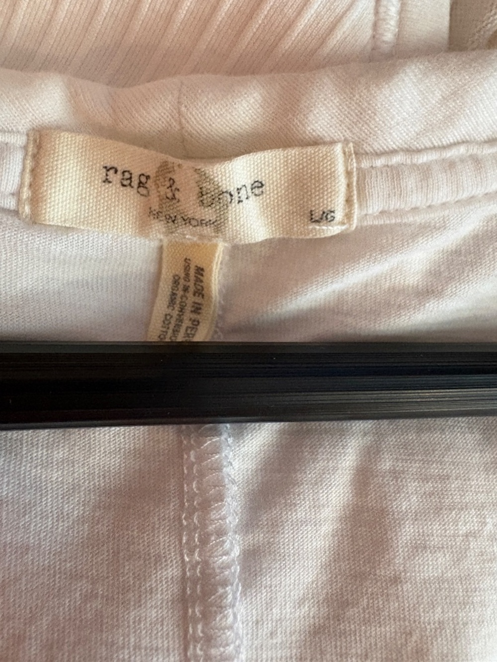Rag & Bone 100% Organic Pima Cotton White V-Neck Short Sleeve T-Shirt Size Large - Picture 3 of 9